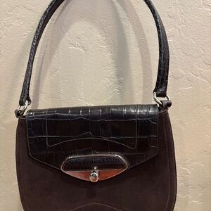 Furla Genuine Leather and Suede Hand Bag